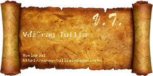 Váray Tullia névjegykártya